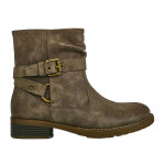 Bottines plates femme marron  boucle vice versa cuir