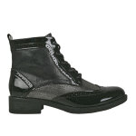 Bottines plates femme noir  bout fleuri vice versa cuir
