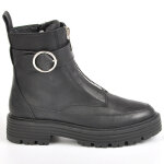 Bottines plates femme noir avec fermeture devant vice versa