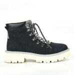 Bottines crantes  lacets femme noir outshoes