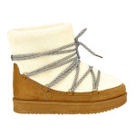 Bottines plates fourres femme vice versa camel