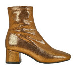 Bottines chaussettes femme bronze  talon mascara cuir