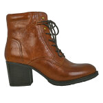 Bottines  talon femme en cuir cognac tipo alto cuir