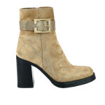 Bottines  talons femme beige boucle mascara