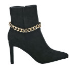Bottines  talons femme noir et dor avec chane