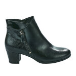 Bottines � talons femme scalina noir cuir
