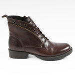 Bottines  talons avec lacets lastiques tipo alto marron cuir