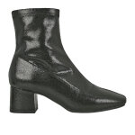 Bottines chaussettes femme noir  talon mascara cuir