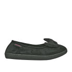 Chaussons ballerines femme noir  n?ud isotoner