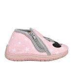 Chaussons b�b� fille rose avec fermeture �clair minnie