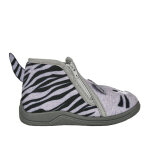 Chaussons bb garon gris avec zip motif zbre