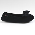Chaussons femme avec noeuds isotoner noir