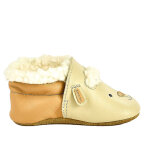 Chaussons souples bb en cuir beige mouton tipo alto cuir