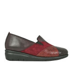 Mocassins compenss femme bordeaux lady confort cuir