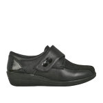 Chaussures confort femme noir talon compens lady cuir