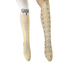 Collant fantaisie fille beige - lot de