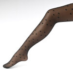 Collant fantaisie noir motifs c?ur chaussexpo