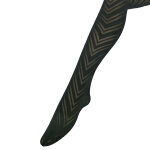Collant fantaisie voile noir motifs chevrons