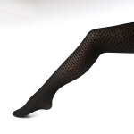 Collant fantaisie voile noir motifs gomtriques