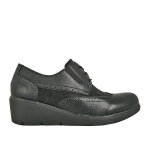 Derbies compenses femme noir bi - matires scalina cuir