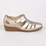 Chaussures confort compenses femme en cuir argent lady cuir