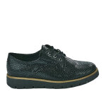 Derbies confort femme noir effet reptile scalina cuir