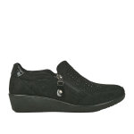 Derbies femme avec strass lady confort noir cuir
