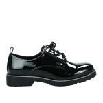 Derbies femme vice versa vernis noir cuir