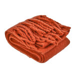 charpe femme rouge brique  franges
