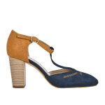 Escarpins  brides femme bicolore bleu marine vice versa cuir