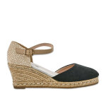 Espadrilles compenses femme noir semelle corde vice versa cuir