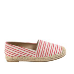 Espadrilles femme rouge rayes vice versa cuir