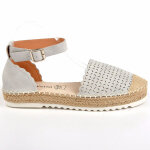 Espadrilles femme vice versa gris sangle cheville cuir