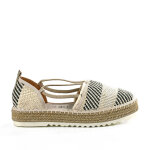 Espadrilles ouvertes femme beige talon plateforme vice versa cuir