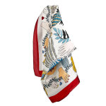 Foulard carr  motif feuillage