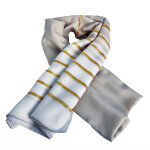 Foulard femme blanc ivoire  rayures