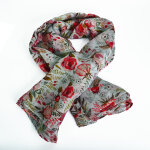 Foulard fleuri femme blanc et rose