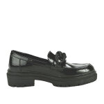 Mocassins crants vernis noir femme  chane vice versa cuir