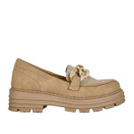 Mocassins femme beige semelle crante vice versa cuir