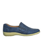 Mocassins femme lady confort bleu marine cuir