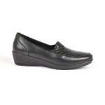 Mocassins femme lady confort noir cuir