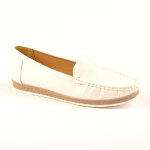 Mocassins confort femme blanc scalina cuir