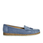 Mocassins femme scalina bleu cuir