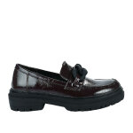 Mocassins femme vernis bordeaux � cha�ne vice versa cuir