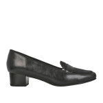 Mocassins  talon femme noir avec effet reptile scalina cuir