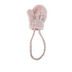 Moufles bb rose en tricot chenille