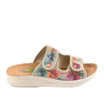 Mules compenses femme eco bio memorisy beige cuir
