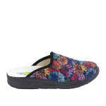 Mules compenses femme eco bio memorisy bleu marine cuir