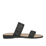 Mules plates femme noir  brides vice versa
