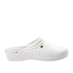Mules sabots femme blanc cuir